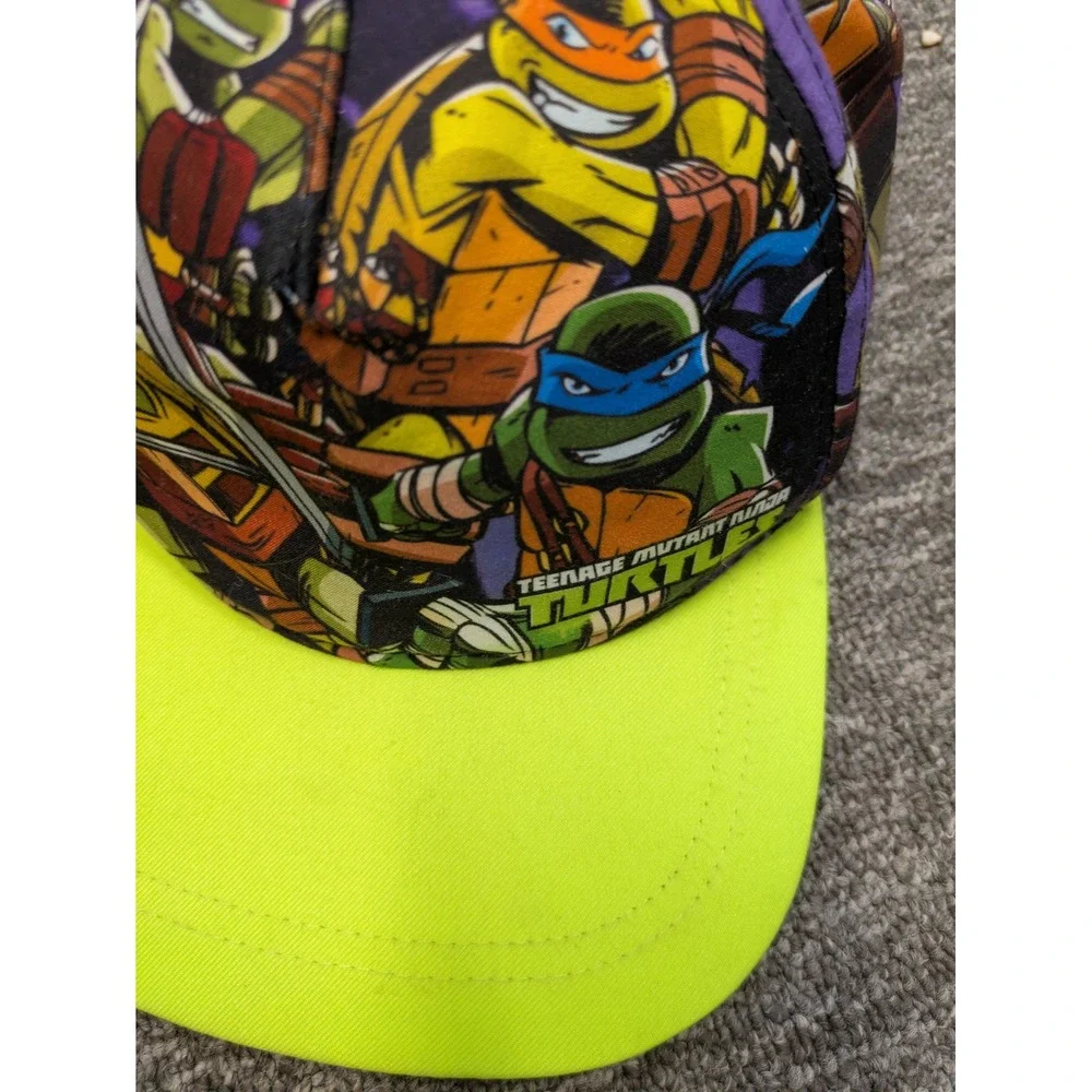 Nickelodeon TMNT‎ Snapback Hat Kid's OSFM Purple Neon Green Graphic Flat Bill